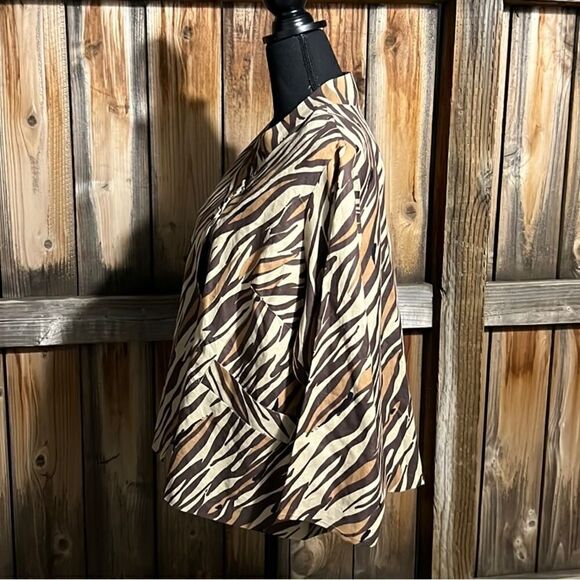 Jessica London blazer cotton linen blend pockets brown 18W FIRM on PRICE - Picture 5 of 7